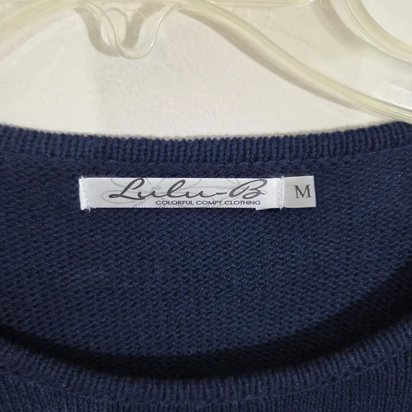NWT Lulu B Anchor Sweater Size Medium Nautical Navy Blue Boat Coastal Preppy - Picture 6 of 13